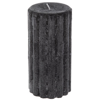 Black Distressed Candle 6"