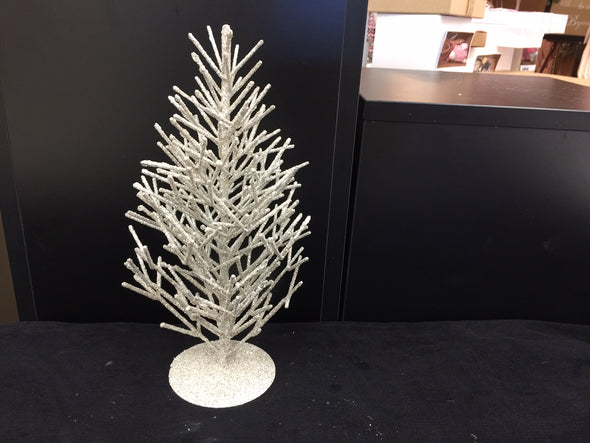 SILVER CHRISTMAS TREE TABLE TOP DECORATION