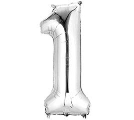 40" SILVER NUMBER 1 FOIL BALLOON