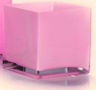 Pink Cube Glass Vase