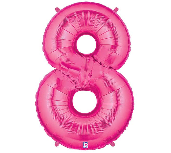 40" PINK NUMBER EIGHT FOIL BALLOON