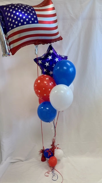 "RED, WHITE, AND BLUE" AMERICA BALLOON BOUQUETS