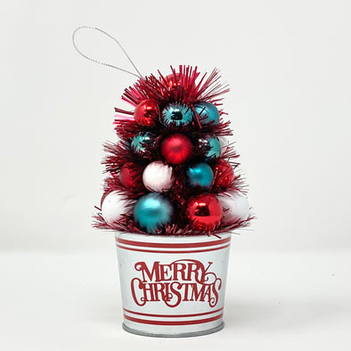 DECORATED CHRISTMAS TREE IN TIN ORNAMENT