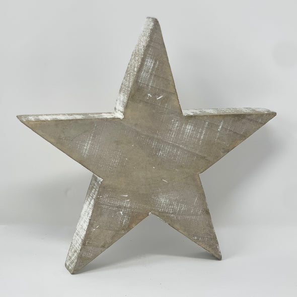 LIGHT BROWN WHITE WASHED CHRISTMAS STAR