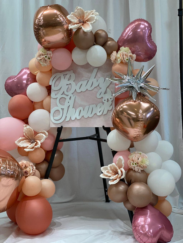 Pink, white, and Rose gold Welcome sign