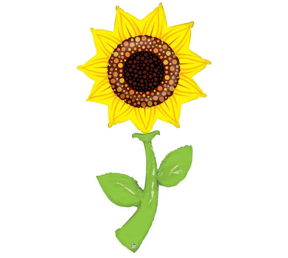 60" FRESH PICKED SUNFLOWER SHAPED WITH STEM FOIL BALLOON