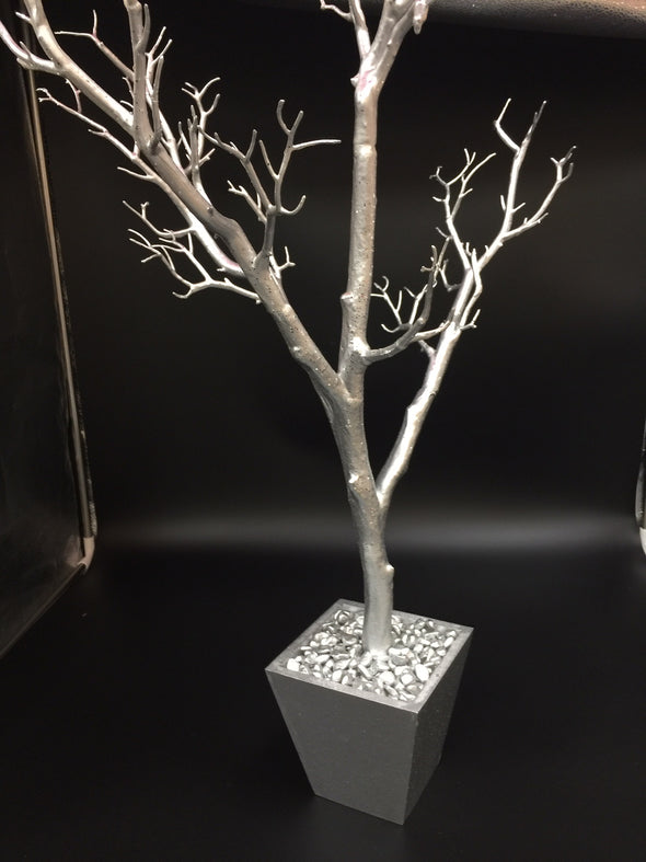 SILVER BRANCH IN VASE - PERFECT FOR CHRISTMAS DECORATIONS