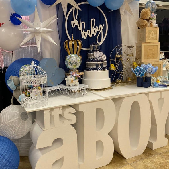 IT'S A BOY! BABY SHOWER BACKDROP/ARCH PARTY DECOR AND ACCESSORIES