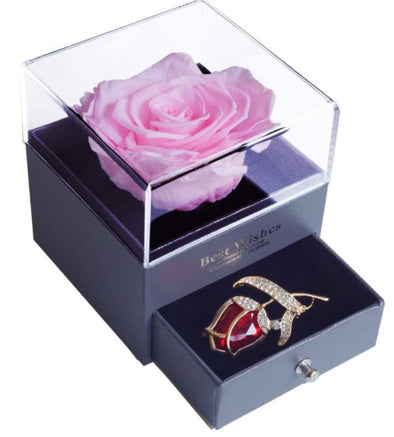 Eternal Red Roses in Black Custom Gift Box