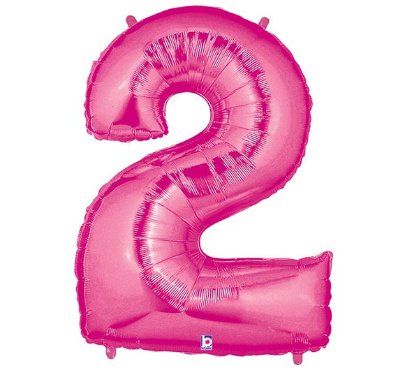 40" PINK NUMBER 2 FOIL BALLOON