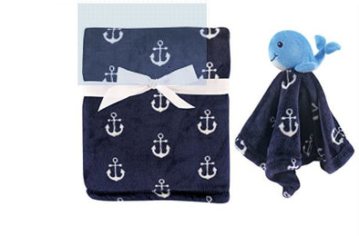 Baby Blanket Set Blue Whale