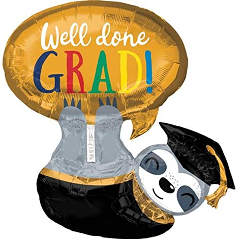 "WELL DONE GRAD!"  28" SLOTH FOIL BALLOON