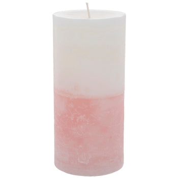 White & Pink Candle 6"