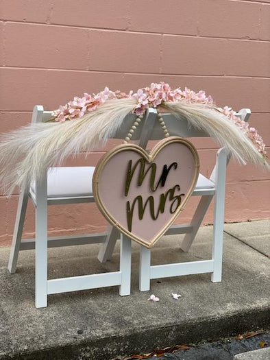 "Boho" themed Mr. & Mrs. Wedding chairs