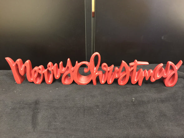 MERRY CHRISTMAS TABLETOP SIGN IN RED