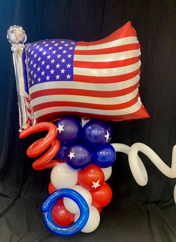 "RED, WHITE, AND BLUE" AMERICA BALLOON BOUQUETS