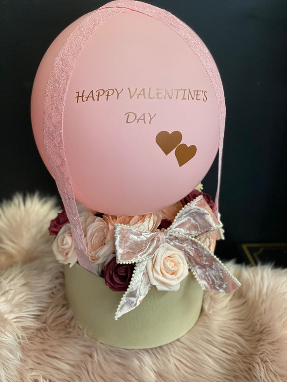 "Happy Valentines Day" flower balloon bouquet