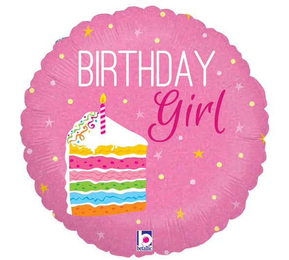 18" HAPPY BDAY CAKE BALLOON FOR GIRL