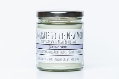 "CONGRATS TO THE NEW
 MOM" 8 OZ CANDLE
