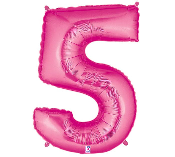 40" PINK NUMBER 5 FOIL BALLOON