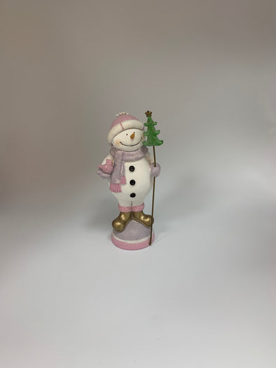 PURPLE AND PINK SNOWMAN