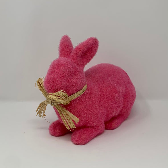 FUZZY PINK EASTER BUNNY FIGURE