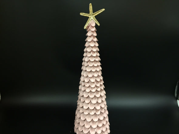 PINK CHRISTMAS TREE W/ GOLD BOW ON TOP