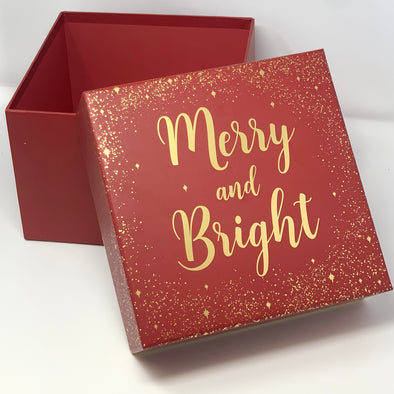 CUSTOM CHRISTMAS GIFT BOX "MERRY AND BRIGHT"