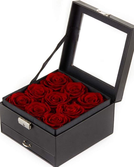 Eternal 9 Red Roses Gift Box w/ Drawer