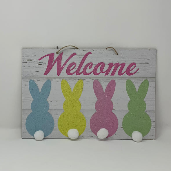 EASTER BUNNY WELCOME SIGN