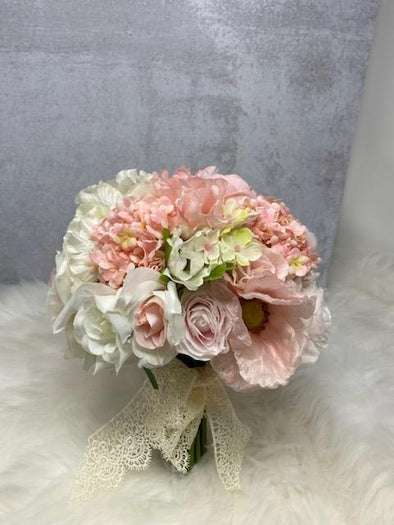 Pretty in pink and white wedding bouquet