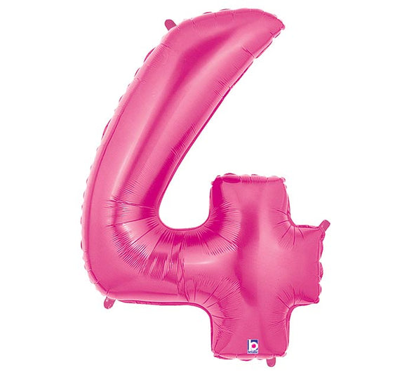 40" PINK NUMBER 4 FOIL BALLOON