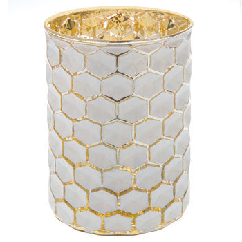 White & Gold Candle Holder