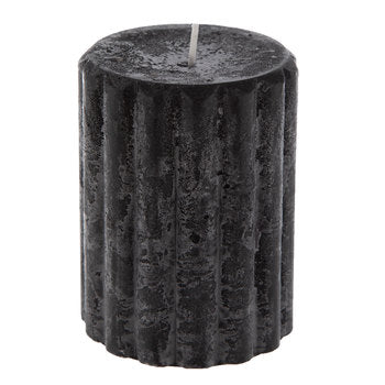 Black Distressed Candle 4"